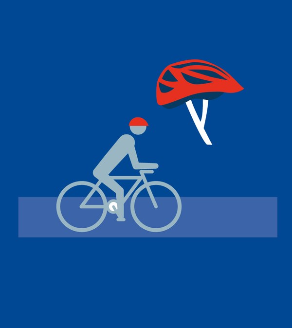 Illustration eines Radfahrers, der neben einem Auto fährt.