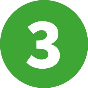 Button mit der Zahl 3