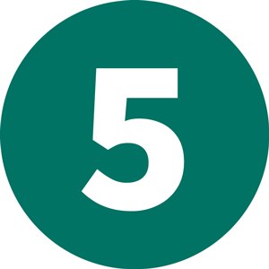 Button mit der Zahl 5