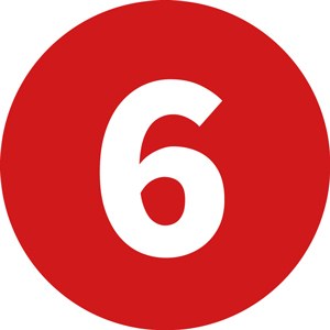 Button mit der Zahl 6