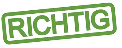 Textkasten mit dem Wort RICHTIG