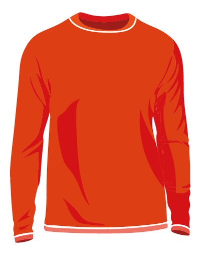 Orangefarbenes Langarmshirt